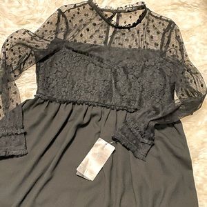 Zara black dress with lace